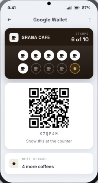 The same card in Google Wallet