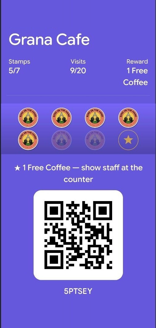 The same loyalty card as a Google Wallet pass